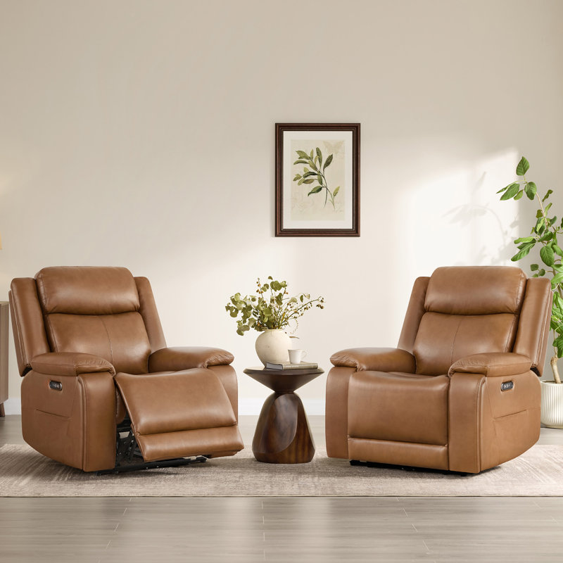 Fauteuil inclinable électrique en cuir véritable Zero Wall, Selle de cuir
