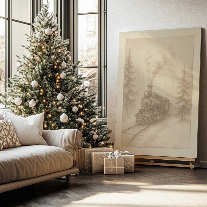 Steam Over Snow Canvas Art Print, 12.75" H x 8.75" W, American Maple