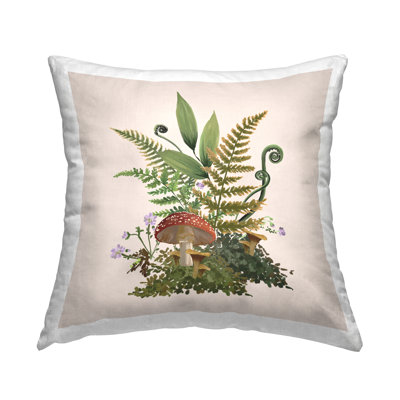 Floral Mushroom Nature Sprouts Printed Throw Pillow Design By House Of Rose