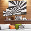 Fractal 3D Black N White Tunnel - impression sur toile tendue-18438937