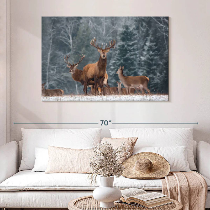 Cerf d'hiver Brampt, H 32 po x l 48 po