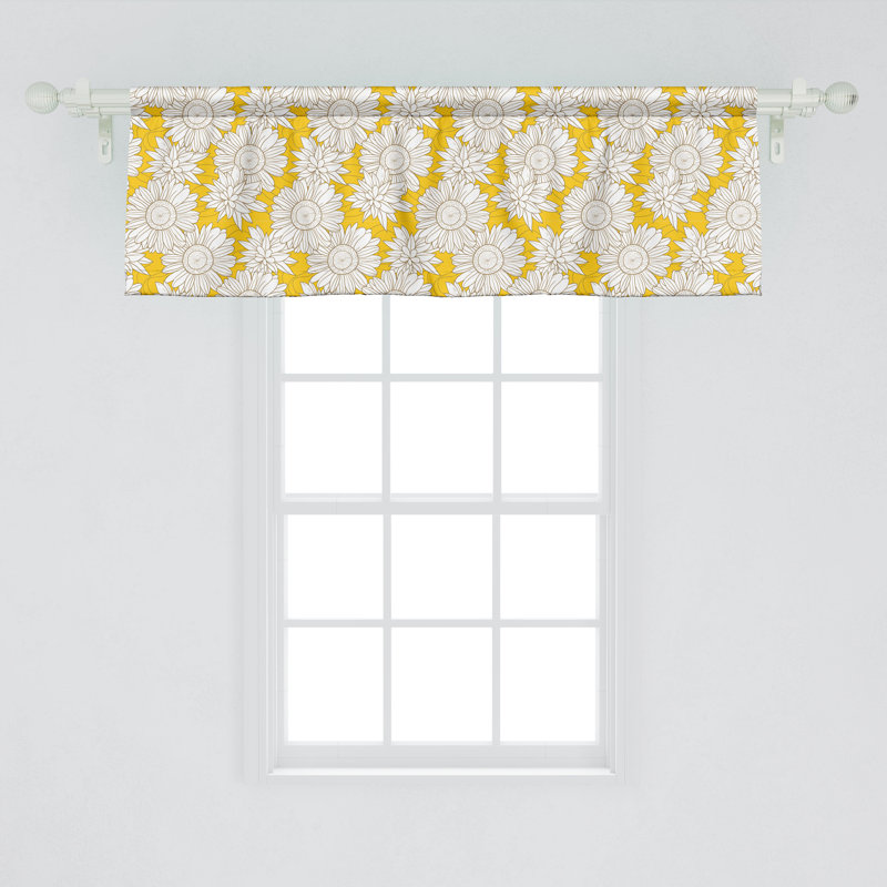 Cantonnière Ambesonne jaune et blanc lot de 2 camomille jaune et blanc, L 54 po x L 18 po