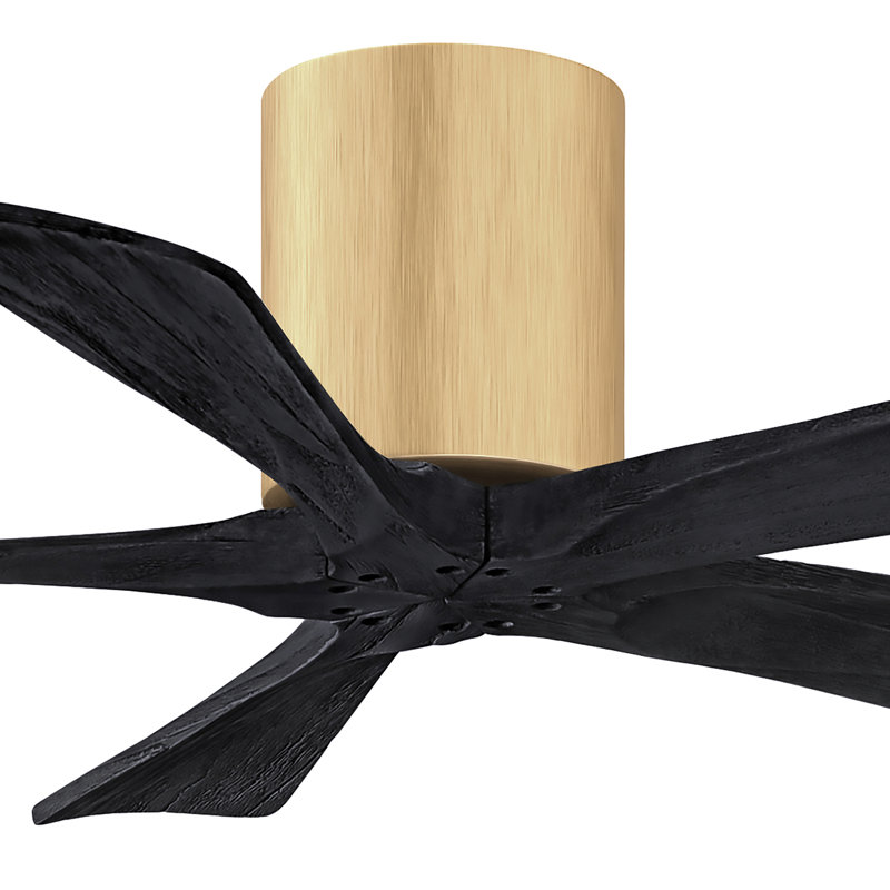 Ventilateur à pales encastré 5 pales Irene, Noir mat, 42", Naturel