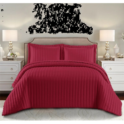 SHAZ HOME Microfiber Bedspread with Pillow Shams