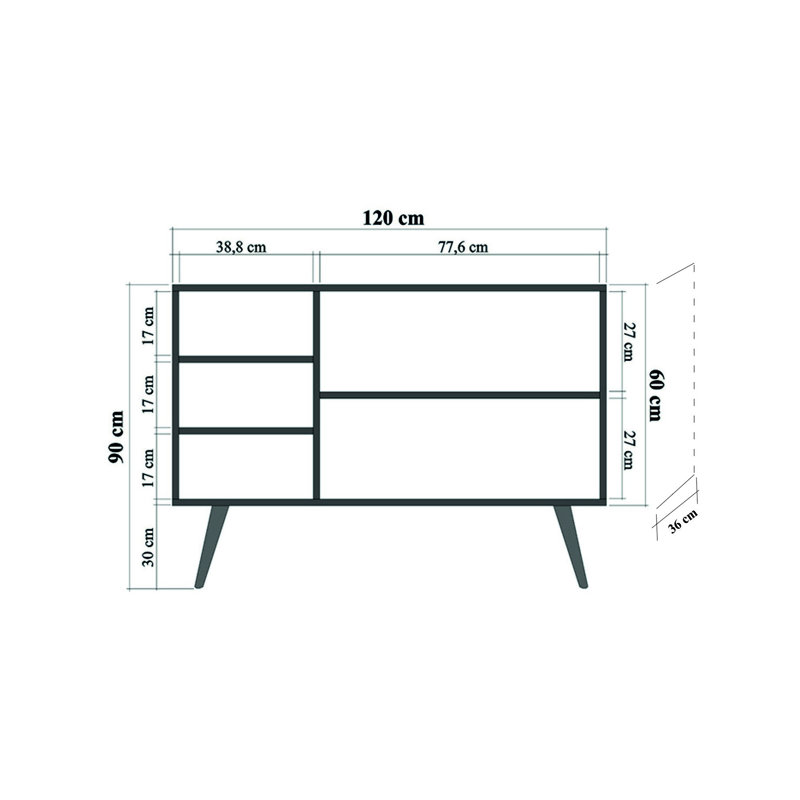 Galilea 120cm Sideboard