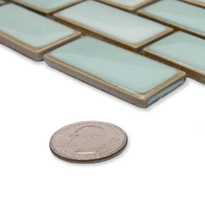 Carreau de mosaïque en porcelaine pour plancher et mur 11-3 / 4 "x 12" Hudson Subway Mint Green, Vert