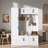 4-in-1 Tall Modern Hall Tree With Shoe Storage,  Cabinets, Coat Hooks, Metal Handles And Adjustable Shelves-930023782