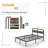 Queen Size Black Metal Platform Bed with 40-Inch Solid Wood Headboard, Underbed Storage, Noise-Free Support, No Box Spring Needed-2015625706-2025536610