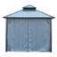 Pavillon de jardin à toit rigide de 12 pi x 12 pi avec double toit en acier galvanisé, structure en aluminium robuste, rideaux et filet pour patio, pelouse et jardin