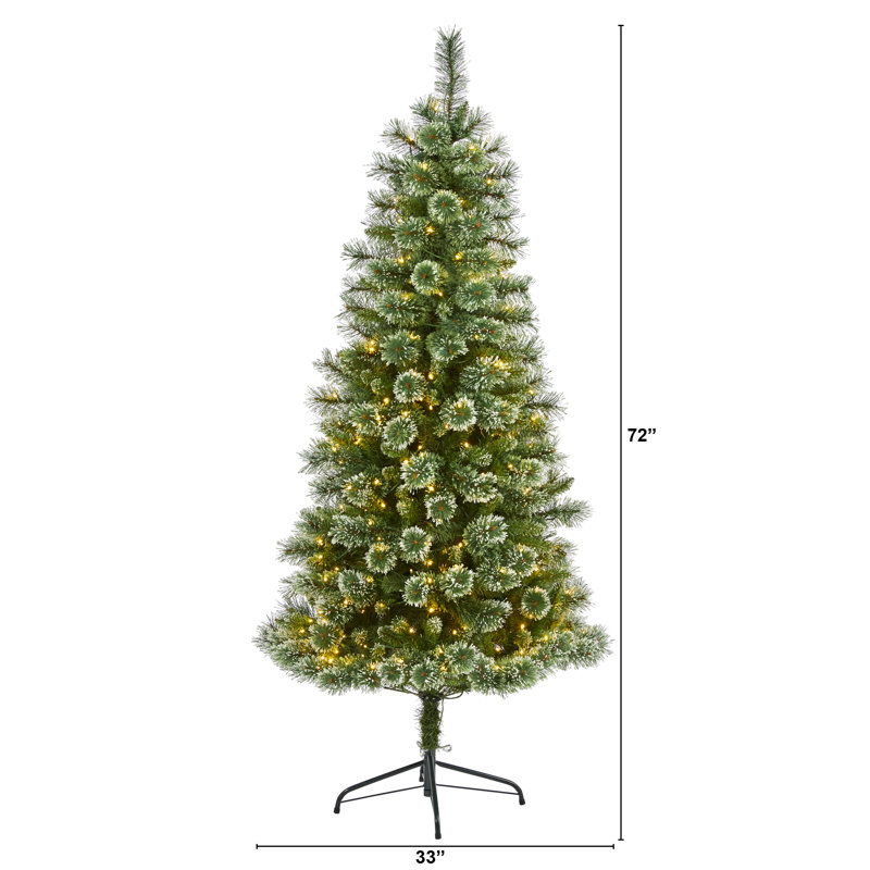 Lighted Artificial Pine Christmas Tree, 6' H