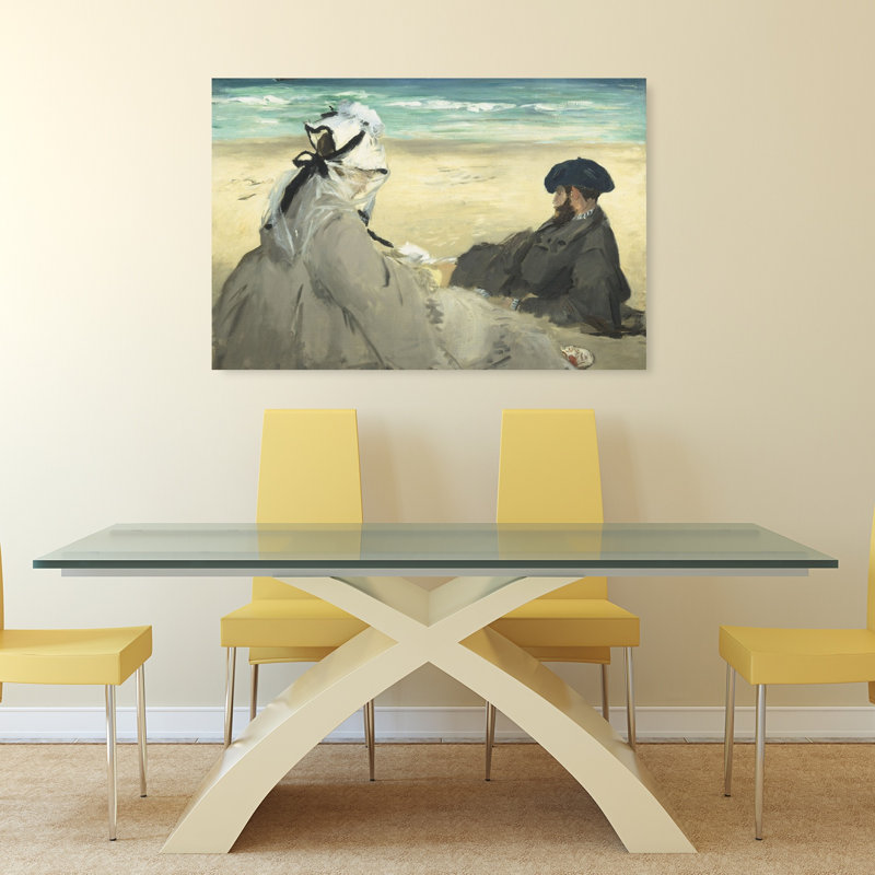 Sur la plage, 1873 - Portrait de plage contemporain - Affiche murale, H 32 po x l 48 po