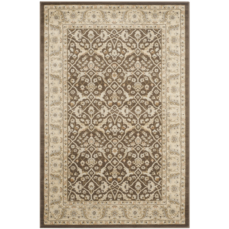 Tapis brun / ivoire Lavelle, Rectangle 5 pi 1 po x 7 pi 7 po