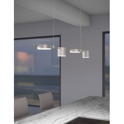 Luminaire suspendu linéaire à 4 lumières pour îlot de cuisine Counterpoint