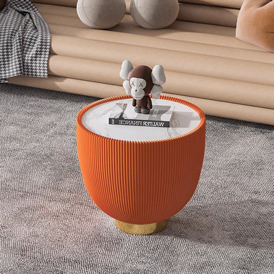 Table basse d'appoint moderne en cuir PU