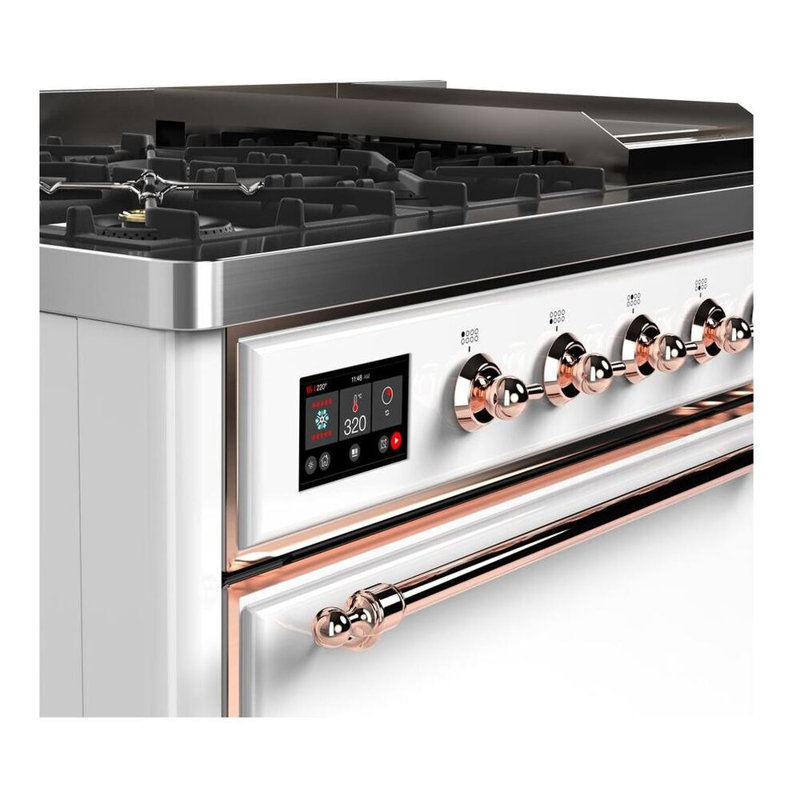 Majestic II 47.83" 5.02 Cu.Ft. Freestanding Dual Fuel with Griddle and Convection Oven, White/Copper, Natural Gas