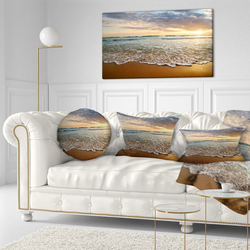 Coussin coucher de soleil en nuage vif, 16 po x 1 po