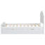 Lit plateforme en bois avec tête de lit et lit gigogne simple-451659182