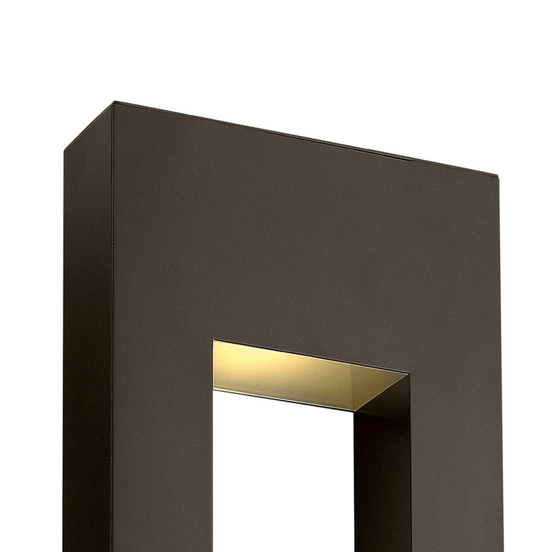 Atlantis Frosted Glass Outdoor Flush Mount, 36" H x 12" W x 4" D, Bronze