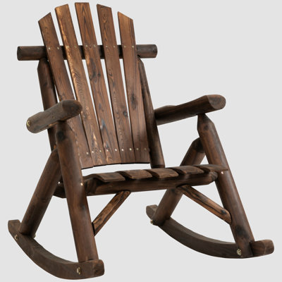 Denev Rocking Chair, Outdoor Wooden Patio Chair by Millwood Pines