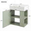 Meuble-lavabo de salle de bain avec lavabo en céramique, porte, tablettes-953635847