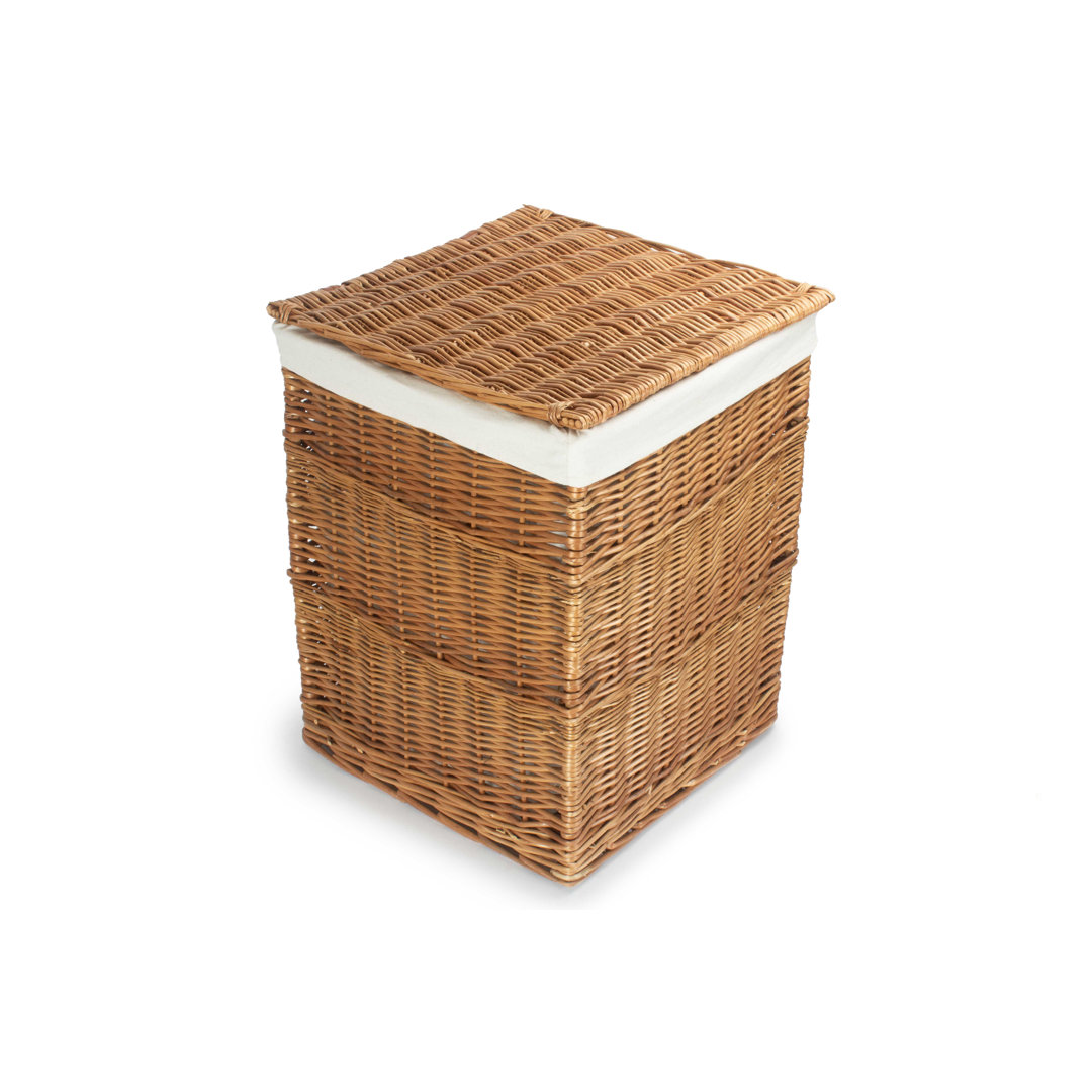 Wicker Laundry Bin Basket with Lining