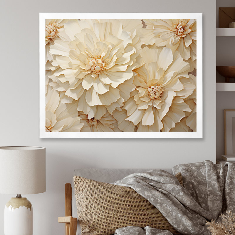 Minimalisme, œillets blancs sur toile, H 24 po x l 32 po x P 1 po, Cadre simple blanc