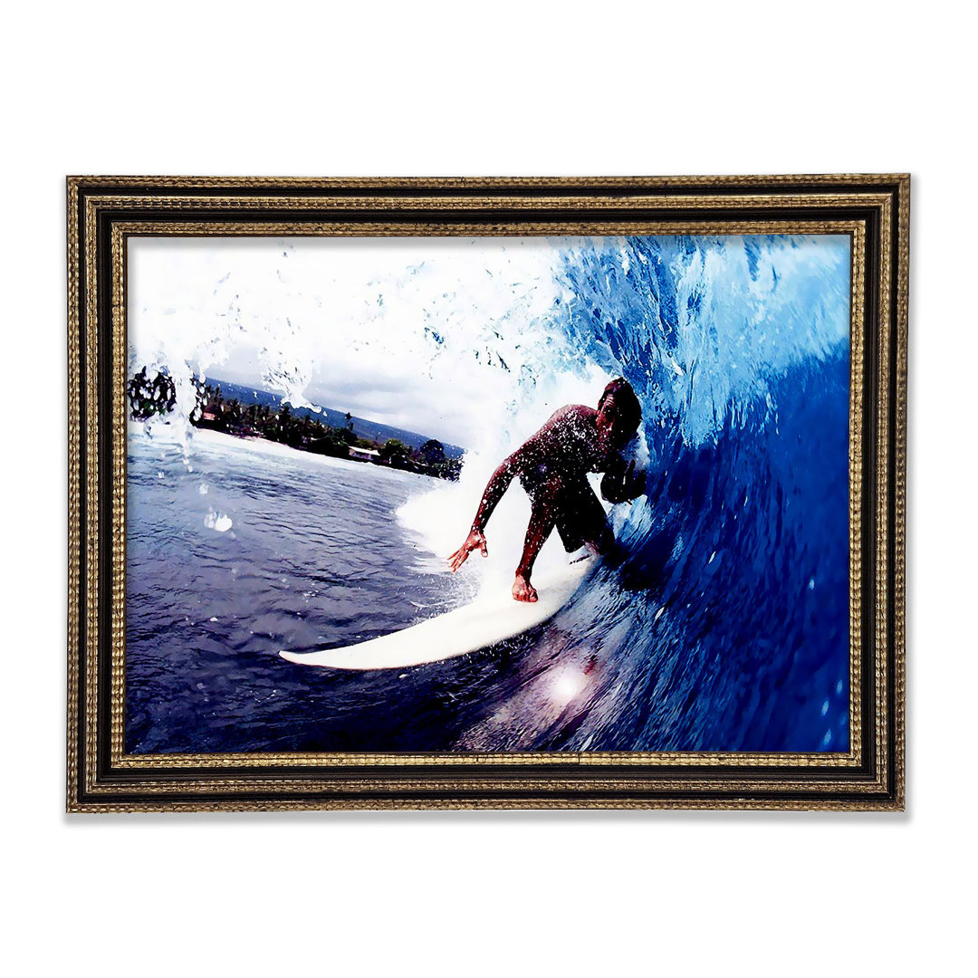 Surfer Slicing The Wave Gerahmter Druck Wandkunst