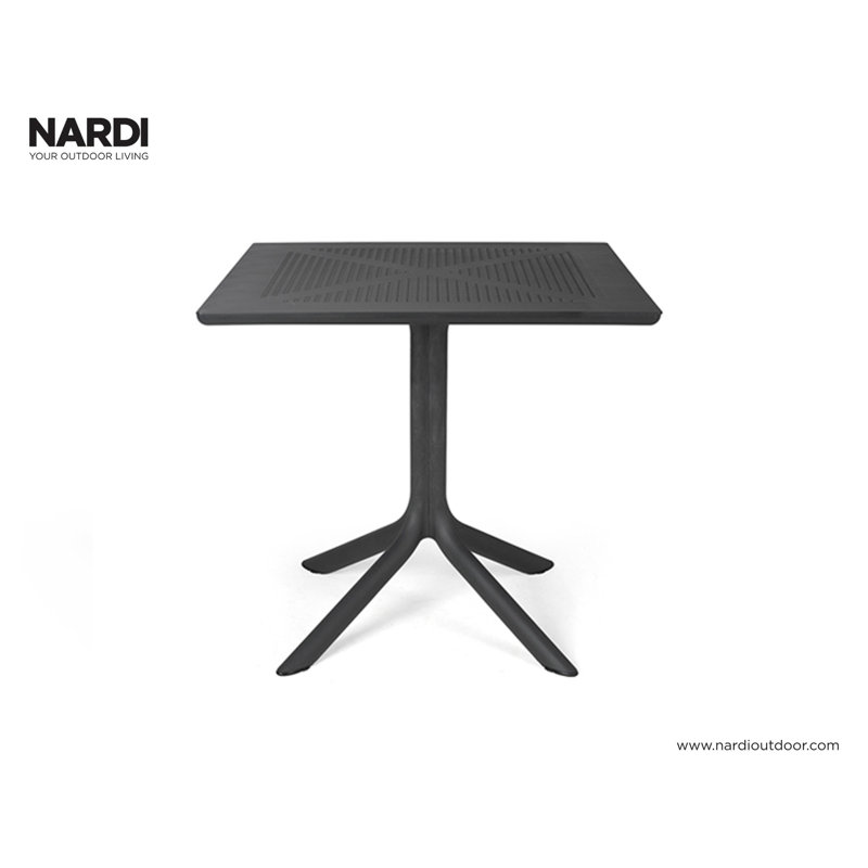 Swarthofthi Plastic Dining Table, 75cm H x 80cm L x 80cm W, Antracite