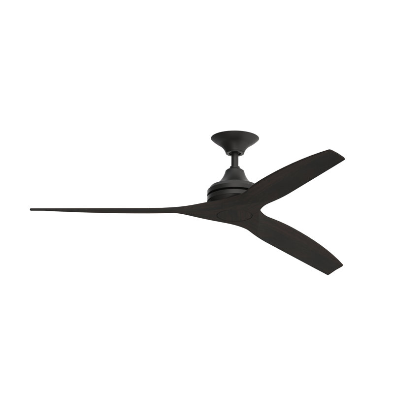 Spitfire 60 inch Indoor/Outdoor Ceiling Fan - Brushed Nickel with Walnut Blades, Dark Walnut, Brushed Nickel