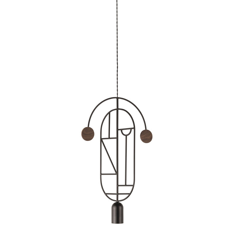 Wooden Dots 1 - Light Pendant, Walnut, Black