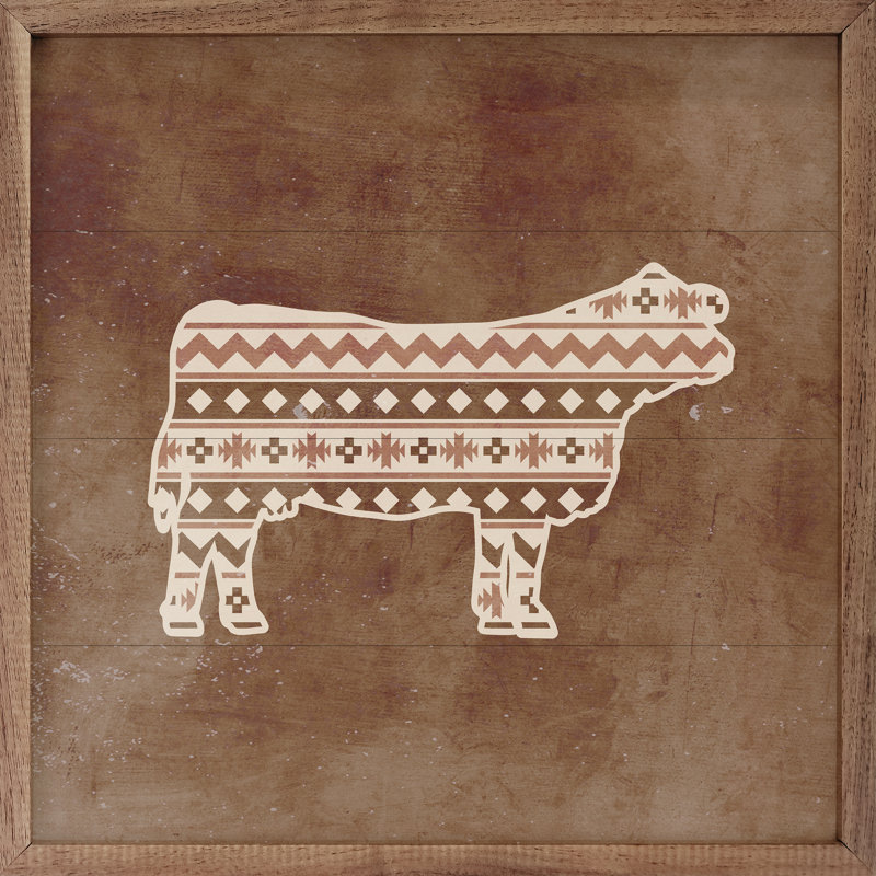 Pattern Western Cow, 8" W x 8" H