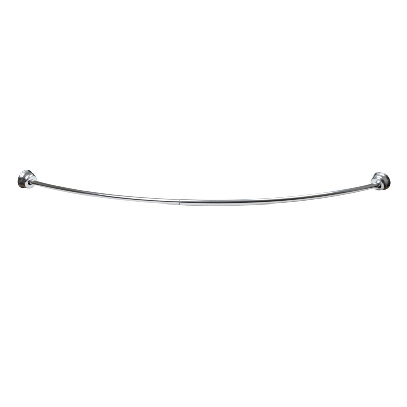 Adjustable Chrome Aluminum Curved Shower Rod, 45-72 Inches