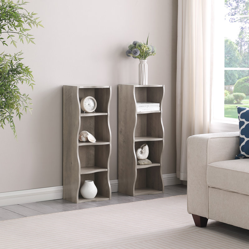 Bibliothèque ultra-mince réglable à 8 couches pour les espaces étroits | Tablette de présentation Wavy Design Idée de cadeau