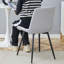 Ensemble confortable de chaises de salle à manger en lin et coton - siège et dossier intégrés en six pièces, matériau en lin et coton, conception de coussin incurvé élargi pour plus de confort.-1237478459