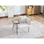 Confortable fauteuil de loisir rembourré avec petite table, pieds en métal et poches de rangement-133996146