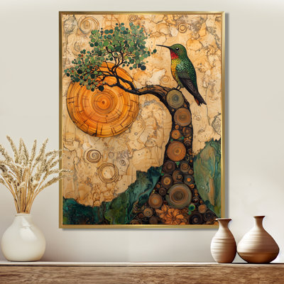 Giahan, abstrait, Hummingbird Fluttering Grace II - Hummingbird, art mural sur toile