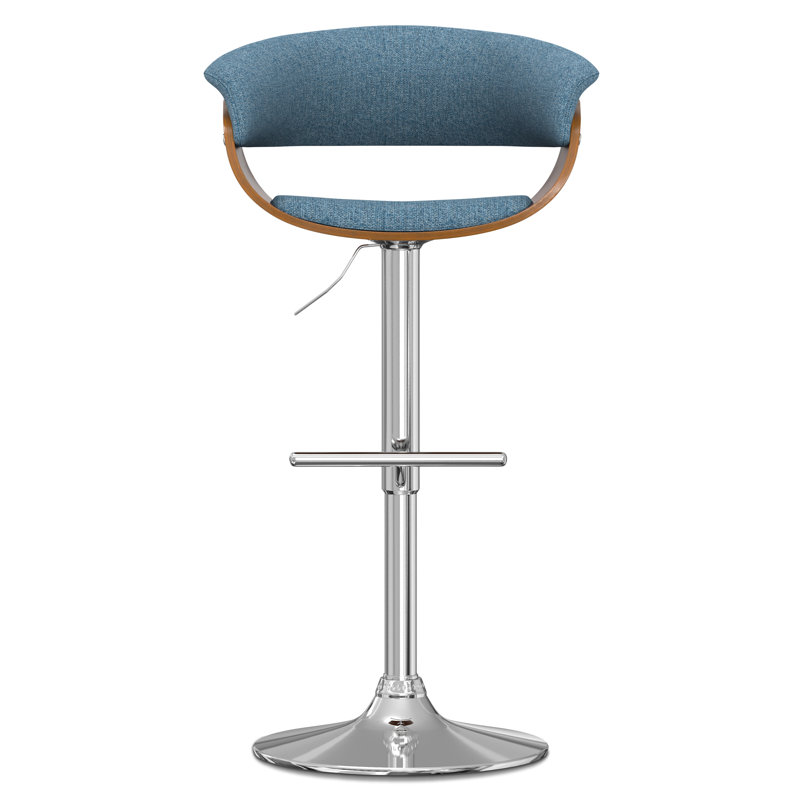 Tabouret de bar Sheldon, Denim polyester tissé bleu
