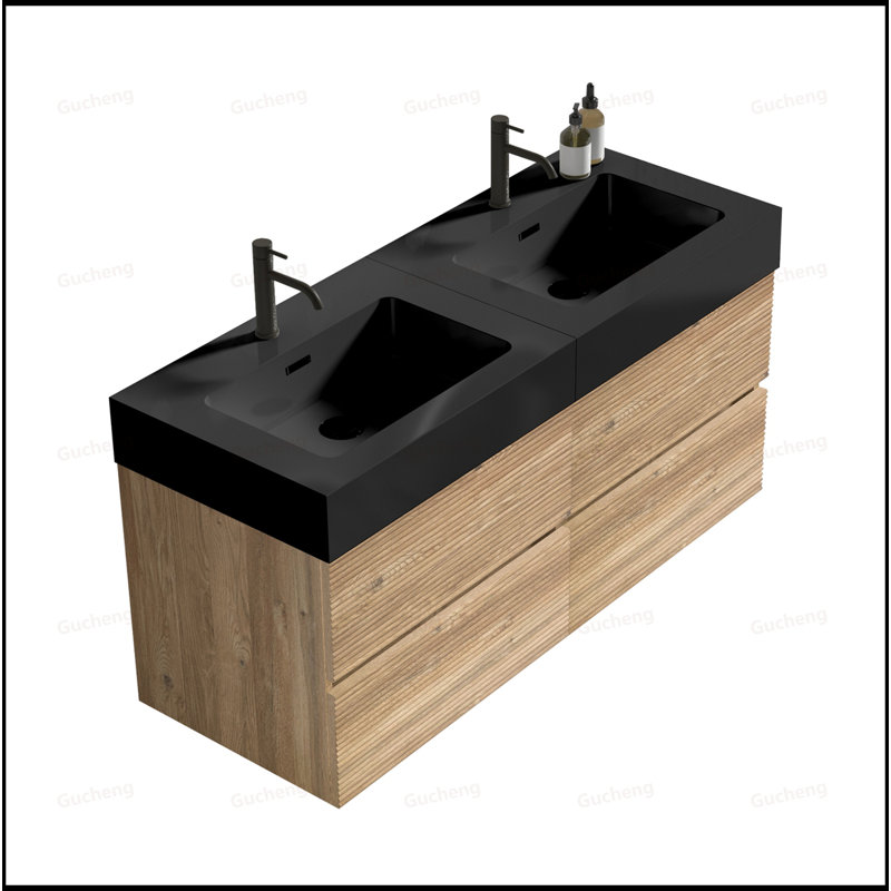 Ensemble de meuble-lavabo mural 48 pouces avec lavabo à quartz, 48"