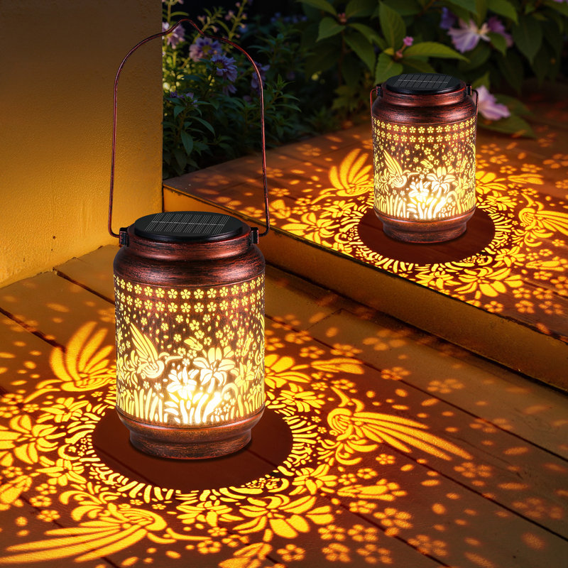 Solar Lanterns Outdoor Waterproof Hummingbird Garden Decor Gifts For Women Mom Grandma Hanging Solar Lights Metal Solar Decoration Outside For Yard, Patio, Backyard, Porch