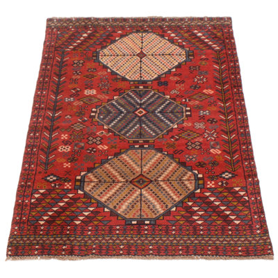 Tapis unique en laine des années 1990 de 3 pi 1 po x 5 pi 9 po Zanaiya