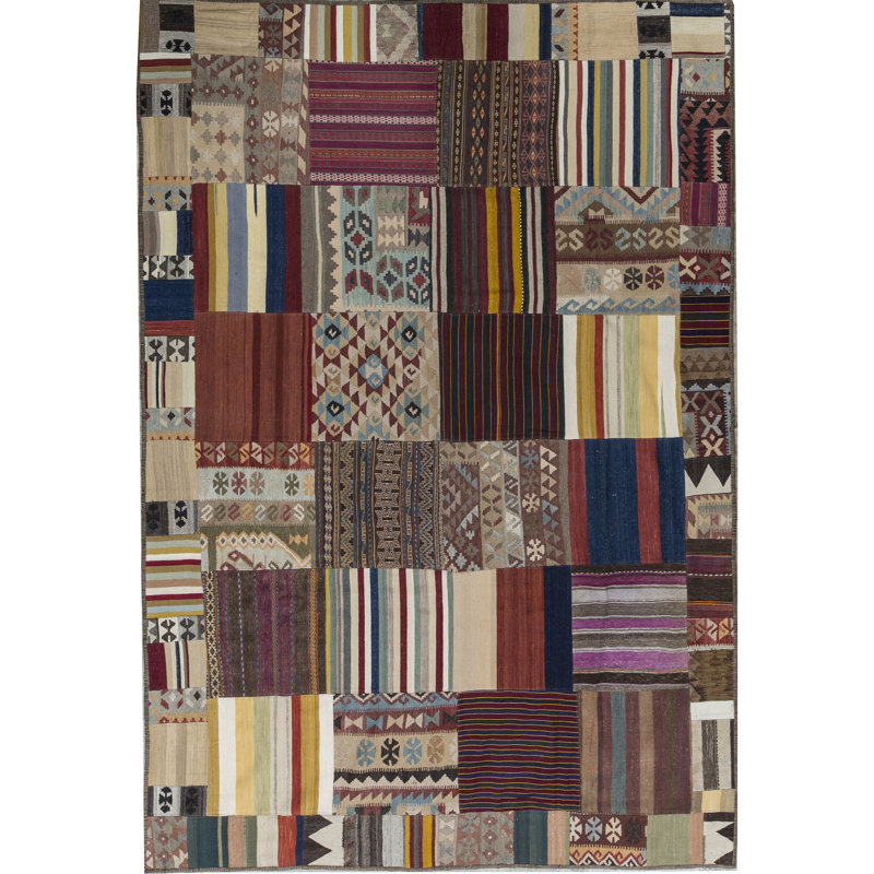 Wool Patchwork Area Rug
