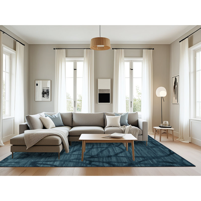 Machine Washable Abstract Grey Area Rug, Rectangle 6' x 9'