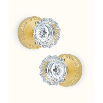 Asidrama 2 Pack Gold Dummy Crystal Door Knobs
