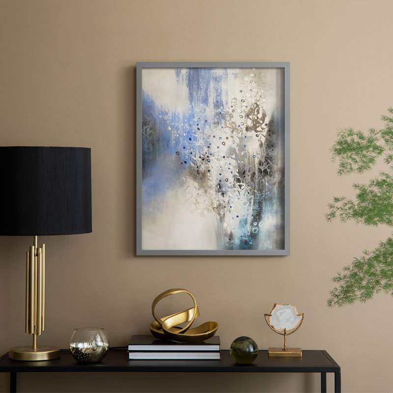 Glacier Stones Framed Print - Solid Wood, Grey, 15" H x 12" W
