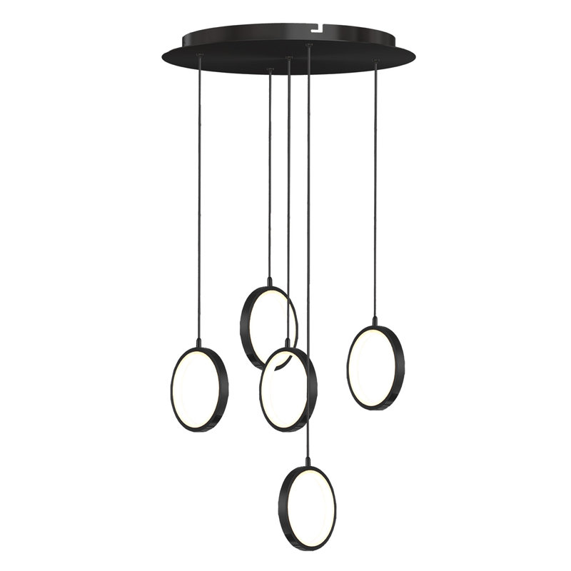 Lauri 5 - Light LED Cluster Pendant, Matte Black