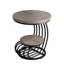 Table de canapé 2 niveaux, table d'appoint ronde, table de bout