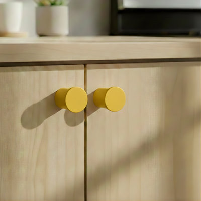 ROUS Hardware Mid-Century Modern Aluminum Cut-Out Cabinet Knob, Sunflower (Yellow), 1-Count