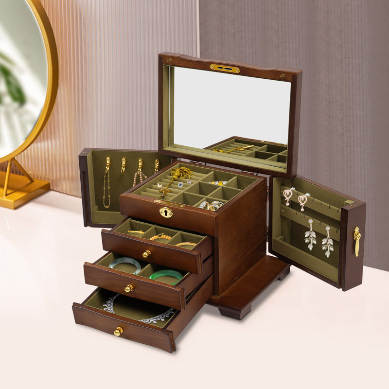 4 Layers Wood Jewelry Box +