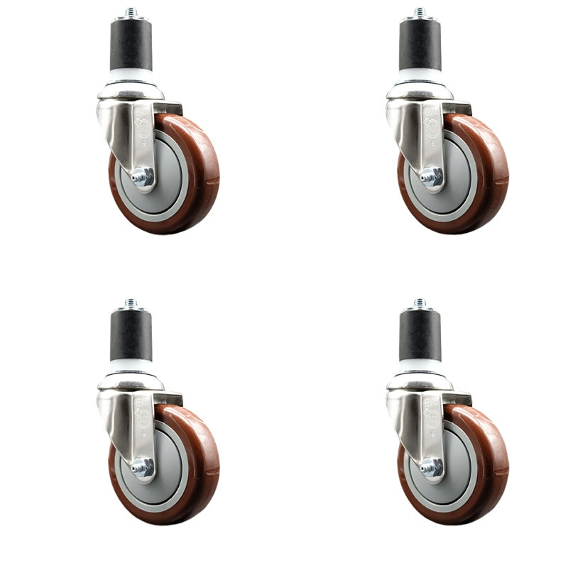 Polyurethane Swivel Expanding Caster, Maroon