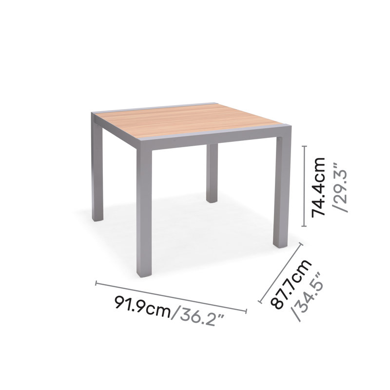 LifestyleGarden Bora 100% Maintenance Free Aluminum Outdoor Patio Black Side Table, Gray